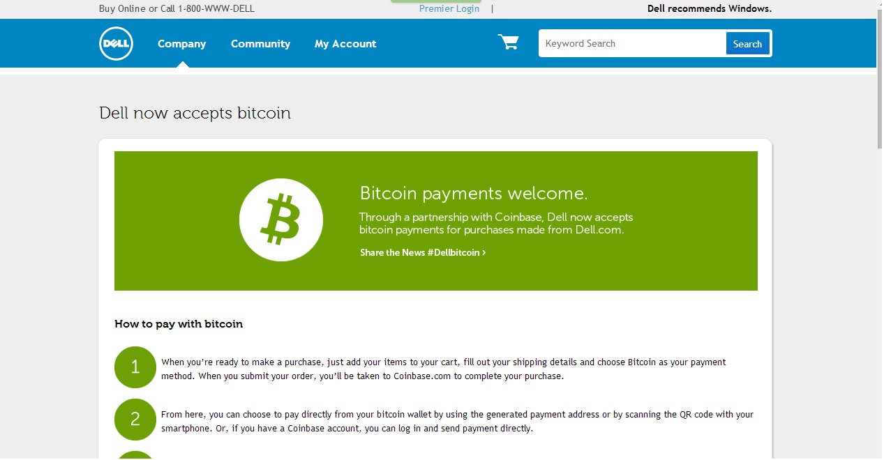 dell pay with bitcoin