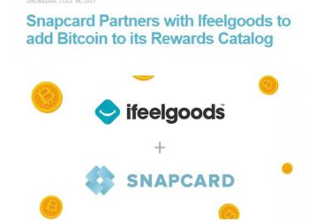Snapcard Partners with Ifeelgoods and Enables Bitcoin to its Rewards Catalog