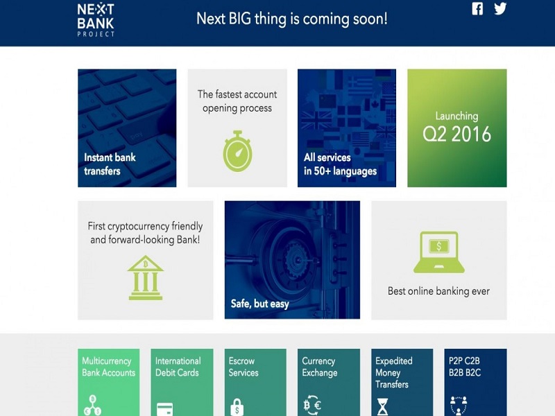 NextBank Project: Bitcoin-Friendly Bank Seeking Funding