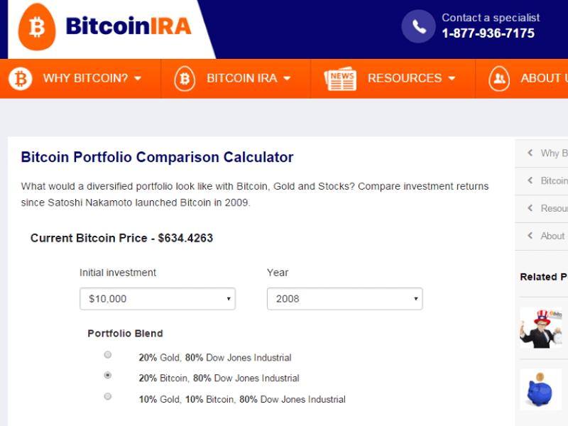 Bitcoin IRA Launches Investment Returns Calculator