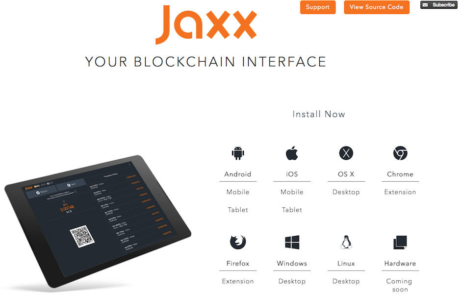 Jaxx splash page