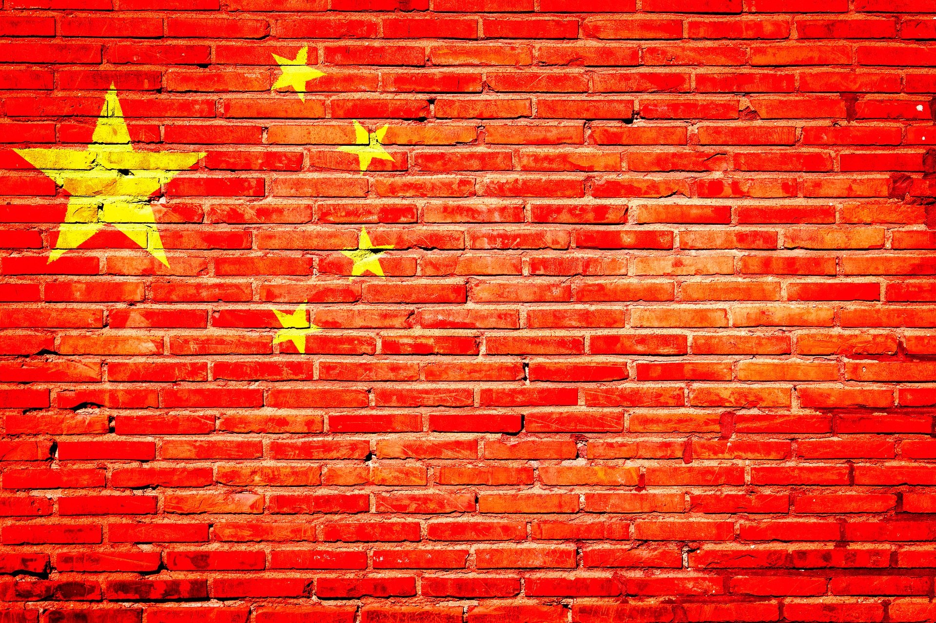 Chinese banderole on wall