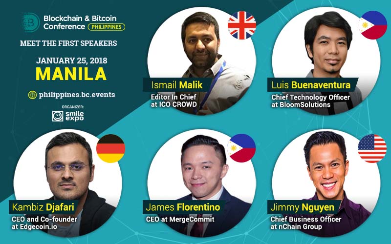Blockchain experts and industry leaders from around the globe will gather in January to speak at the Blockchain & Bitcoin Conference Philippines in Manila.