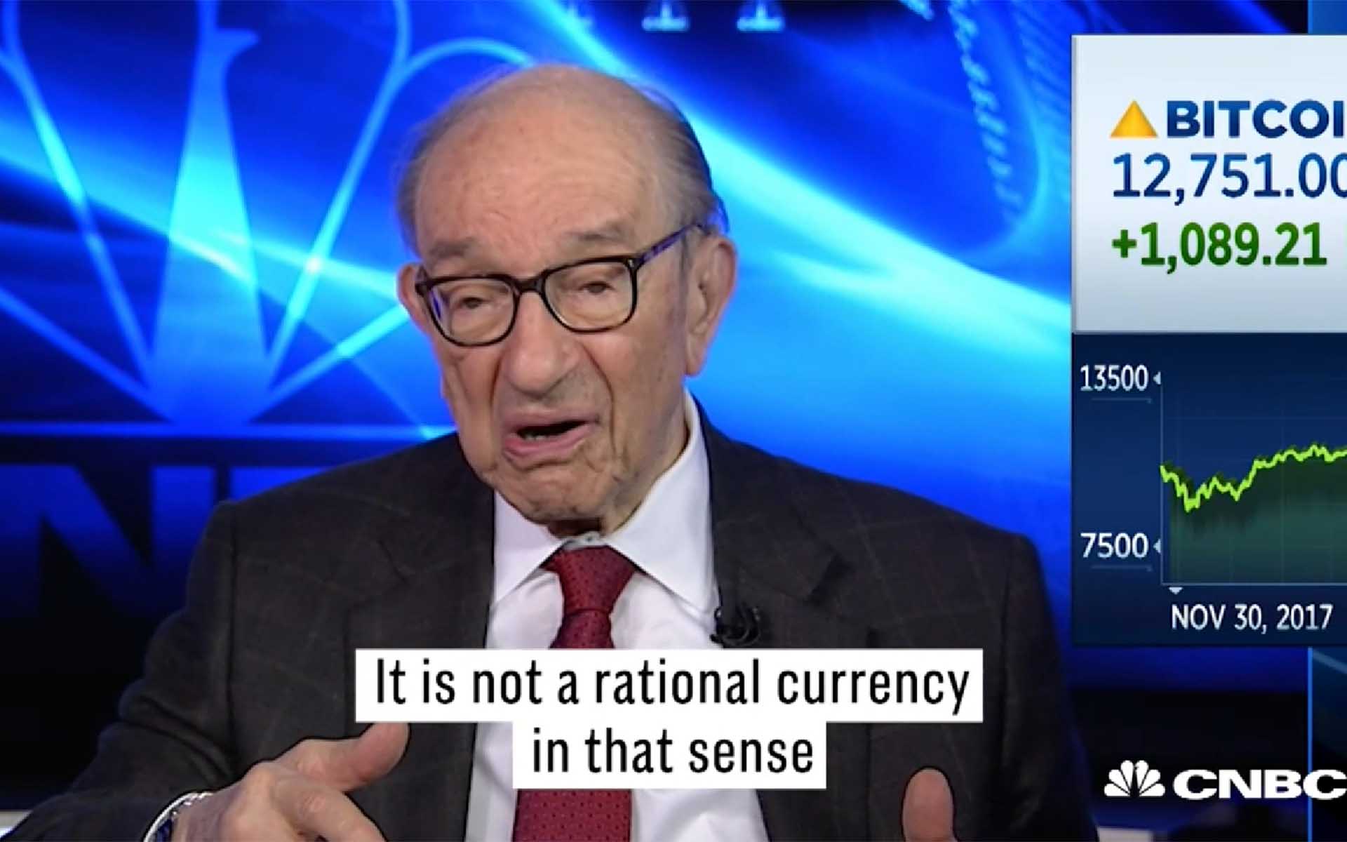 Former US Federal Reserve Chairman Alan Greenspan: Bitcoin Not Rational