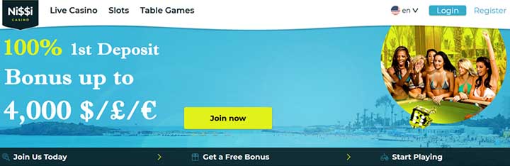 Nissi Online Casino bonus