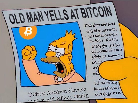 Old man yelling at Bitcoin