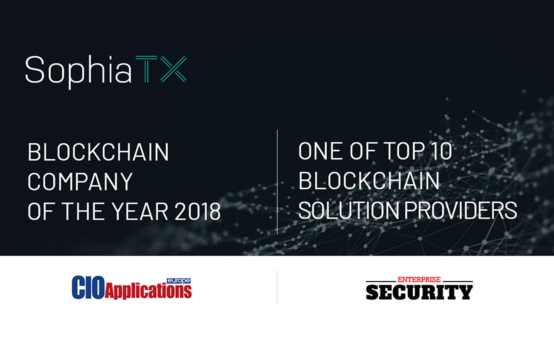 SophiaTX Named Blockchain Company of the Year