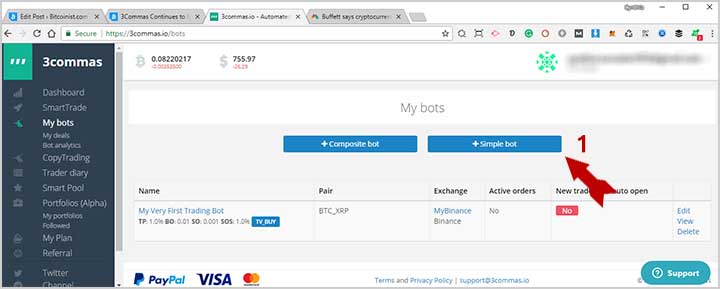 3Commas Automated Trading Bot Step 1