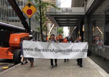 Consensus 2018: Mammoth Turnout on Opening Day as Parody Protesters March Outside the Cryptocurrency Conference