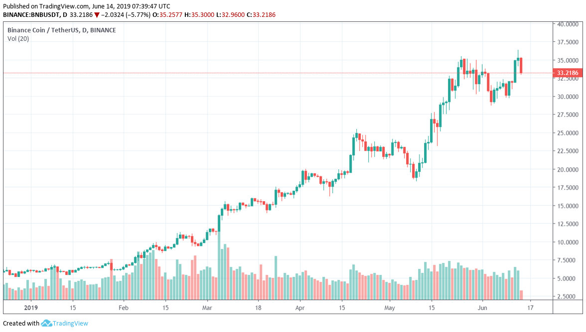 Binance BNB Token Down