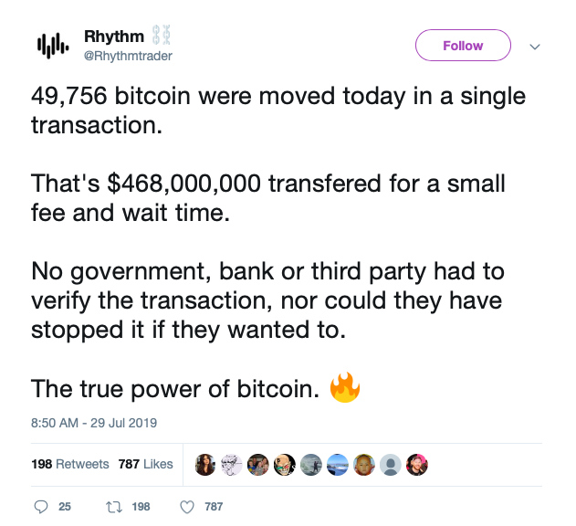 @Rhythmtrader from twitter tweeted about bitcoin whale 