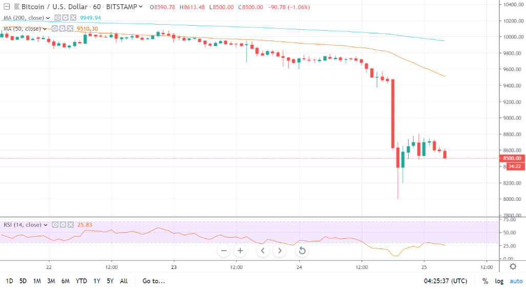 Торгов 5. Глобальный слив биткоина. Крипто рынок обвалился. Биткоин упал свеча. 8500 Долларов.