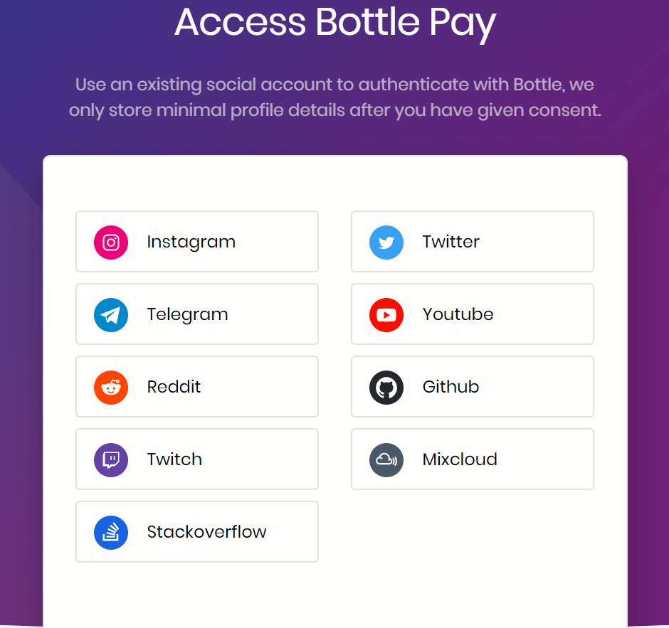 access bottle pay block matrix social media 