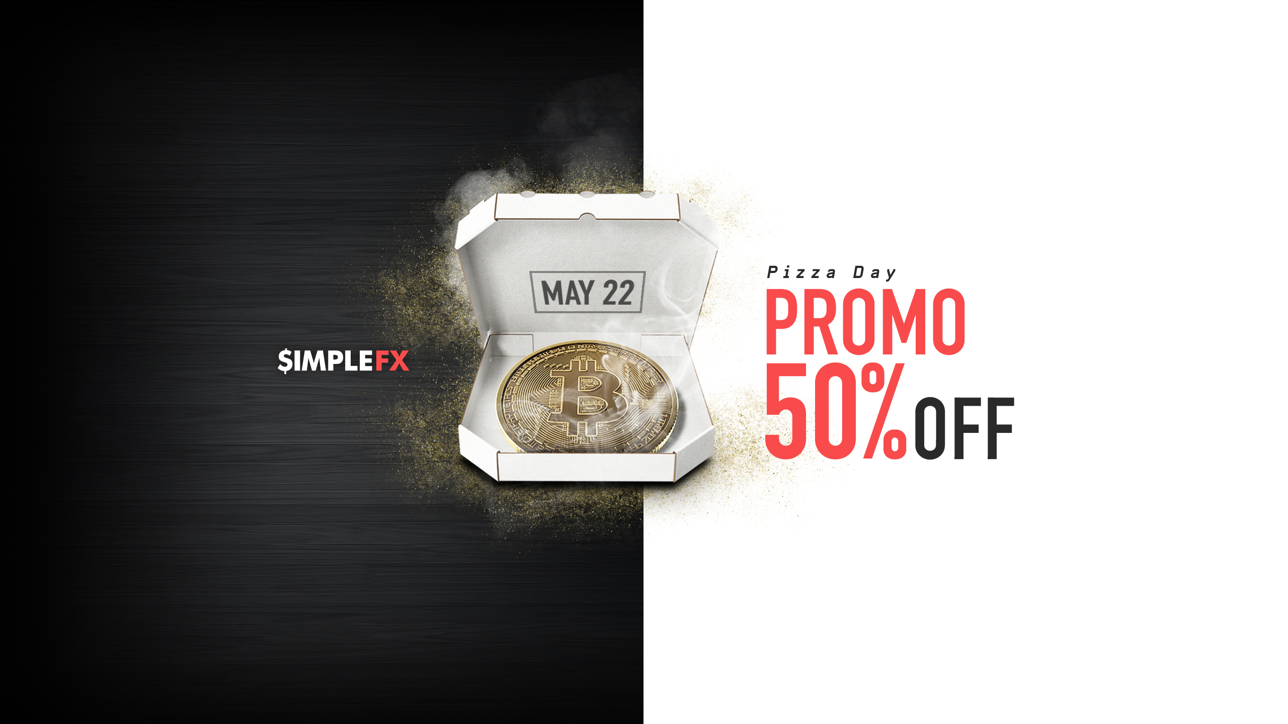 SimpleFX Celebrates Bitcoin Pizza Day with 50% Spread Cashbacks