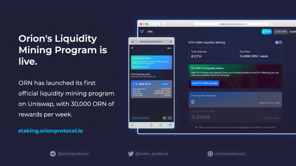 Orion Protocol Launches Its Liquidity Mining Program on Uniswap