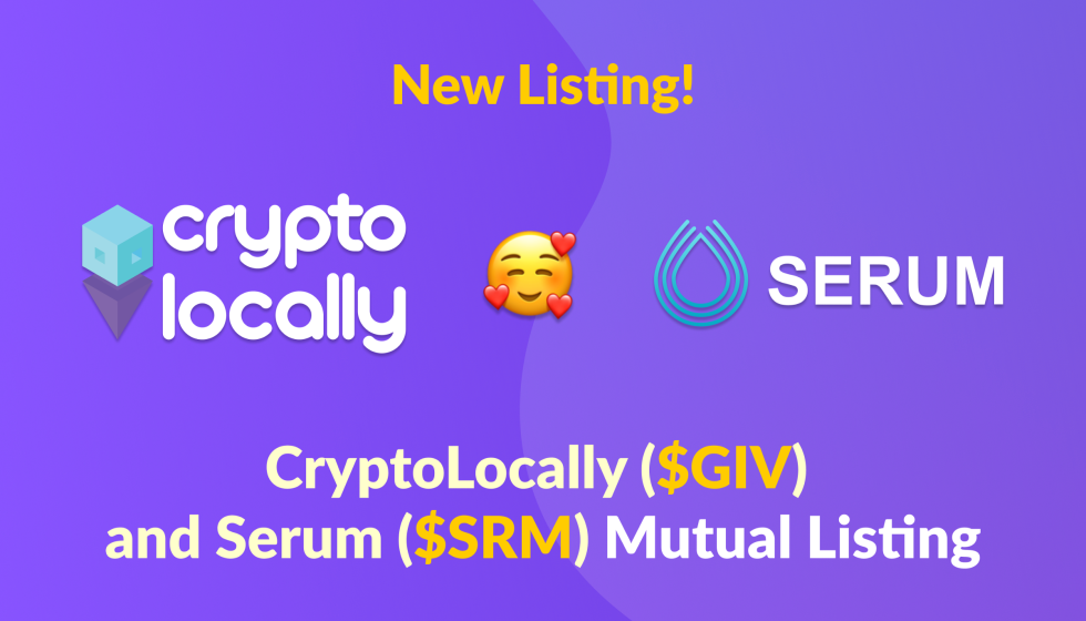 Cryptocurrency CryptoLocally And Serum Announce Mutual Listing Of Tokens