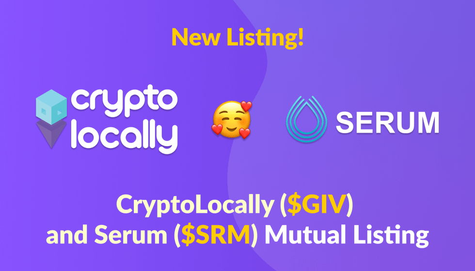 Cryptocurrency CryptoLocally And Serum Announce Mutual Listing Of Tokens