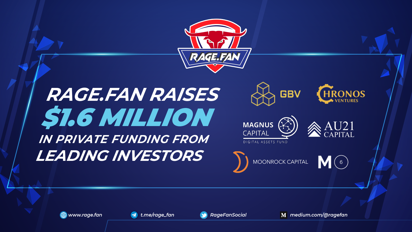 Rage.Fan, a Fan-first Fantasy Sports & uNFT Platform, Successfully Raises $1.6M From Leading Investors