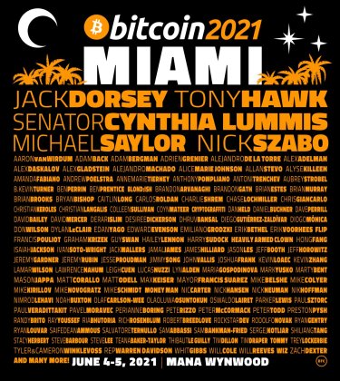 Bitcoin 2021, speakers poster