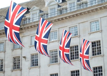 Bank of England. flags.