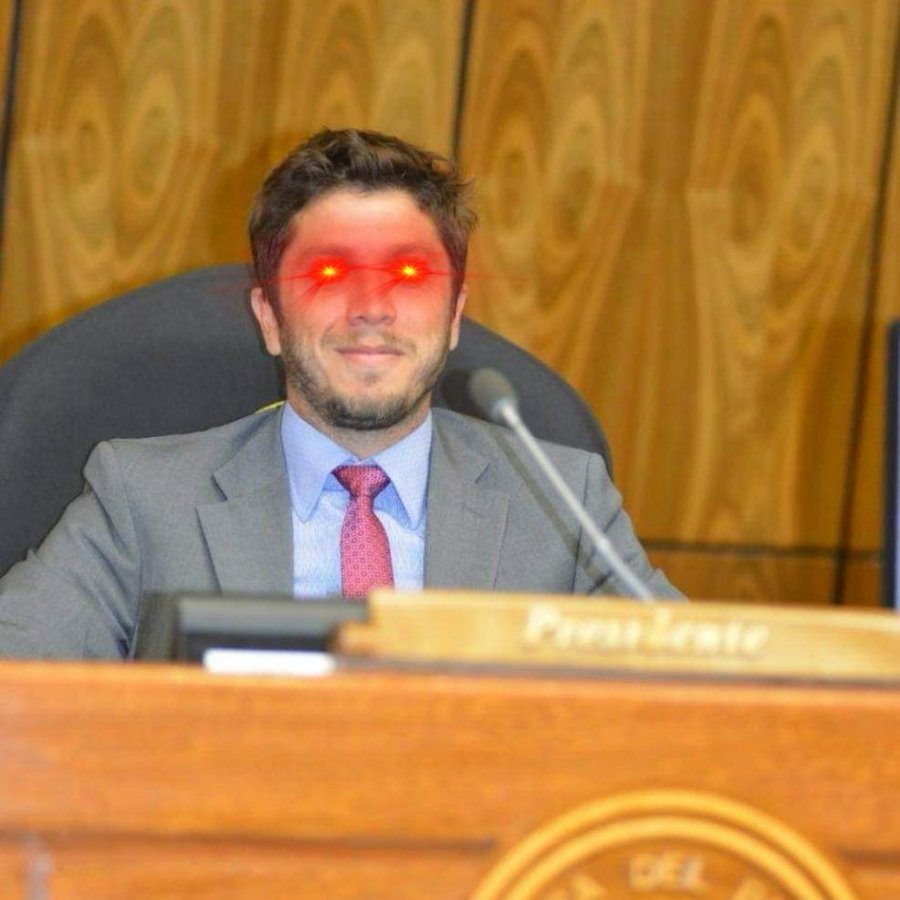 Carlos Rejala adds the Bitcoin laser eyes to amusing media pic