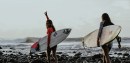 El Salvador, surfers at the beach