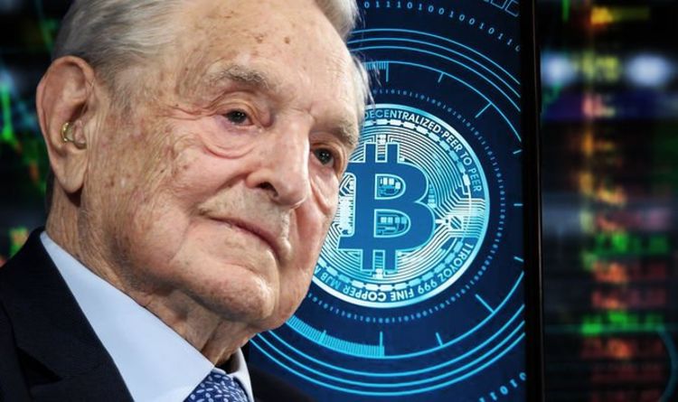 Picture of George Soros next to a bitcoin
