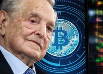 Picture of George Soros next to a bitcoin
