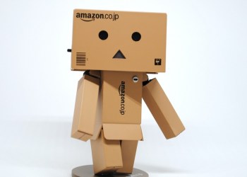 Amazon, a doll made with Amazon boxes