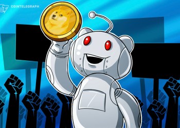Picture of the Reddit robot holding up a dogecoin, as Reddit Moons surpass Dogecoin price