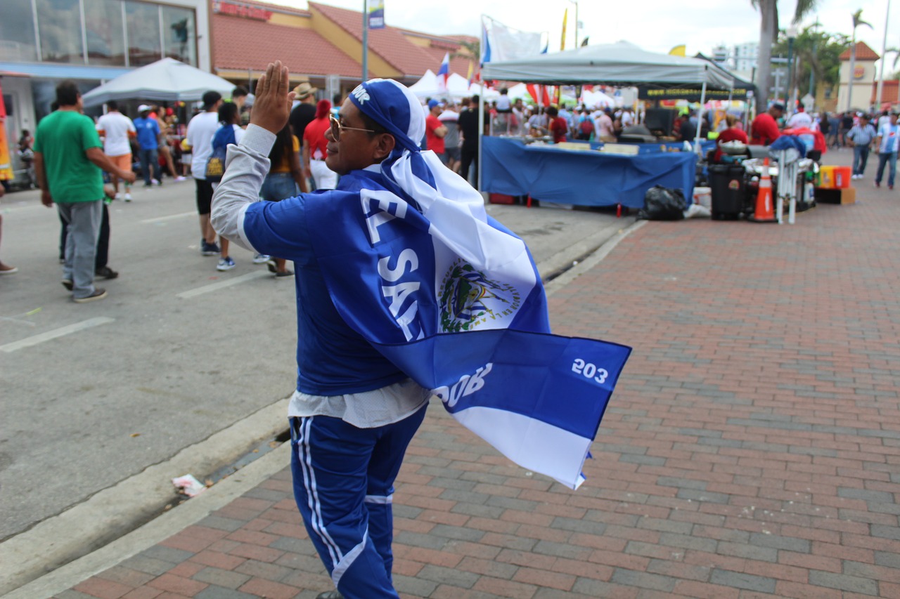 National Review, man dressed with El Salvador's colors