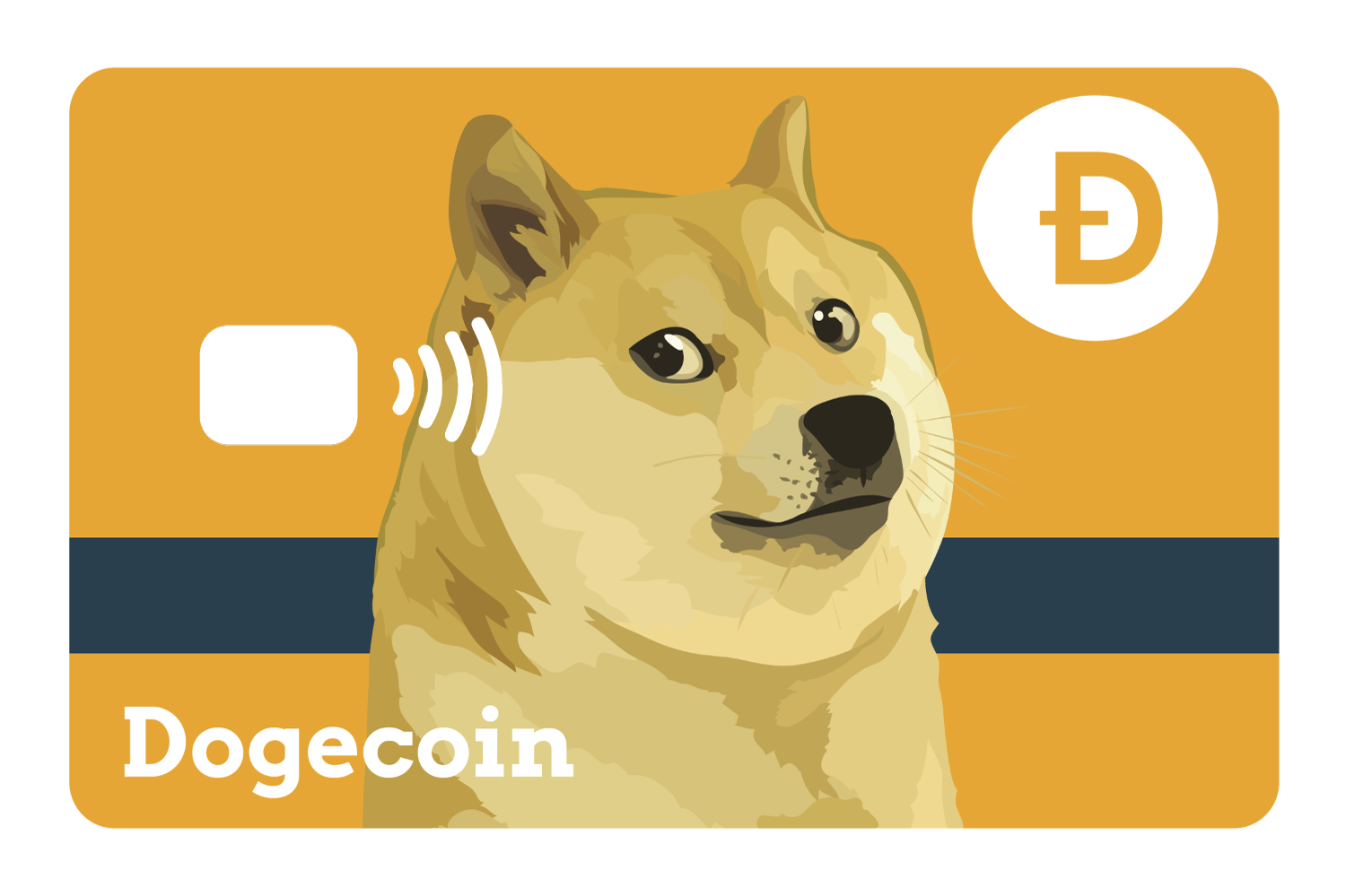 Picture of a Dogecoin payment card