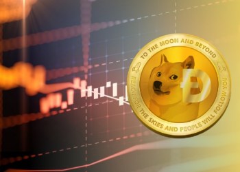 Picture of a Dogecoin next to a chart