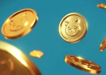 Picture of Shiba Inu coins floating in te air