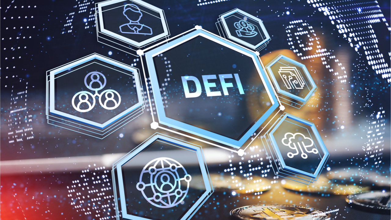 crypto Picture of DeFi with various project logos around it