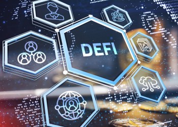 crypto Picture of DeFi with various project logos around it