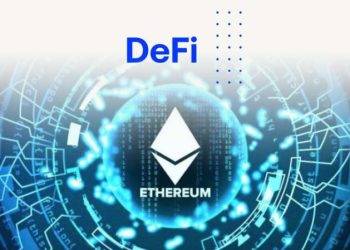 Picture of DeFi written above an Ethereum logo