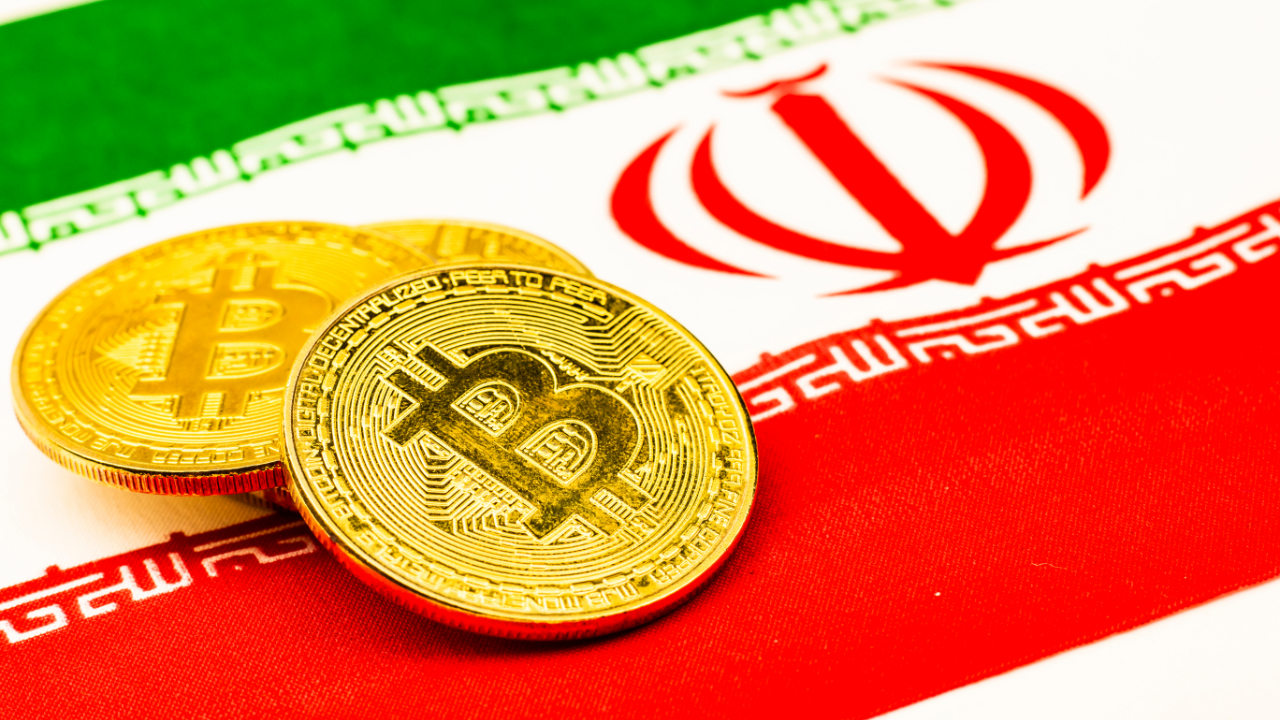 bitcoin on the Iran flag