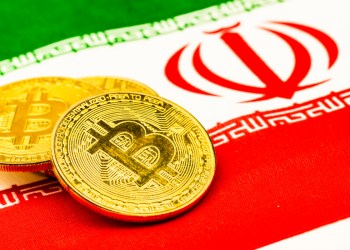 bitcoin on the Iran flag