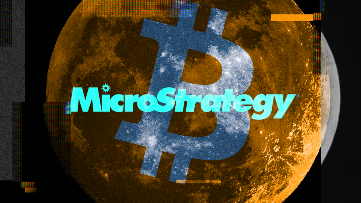 MicroStrategy in front of bitcoin imprinted on planet Earth