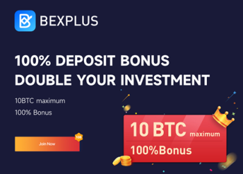 Bexplus lists USDT, BTC, ETH, XRP, LTC, EOS deposits   and launches a 100% welcome bonus