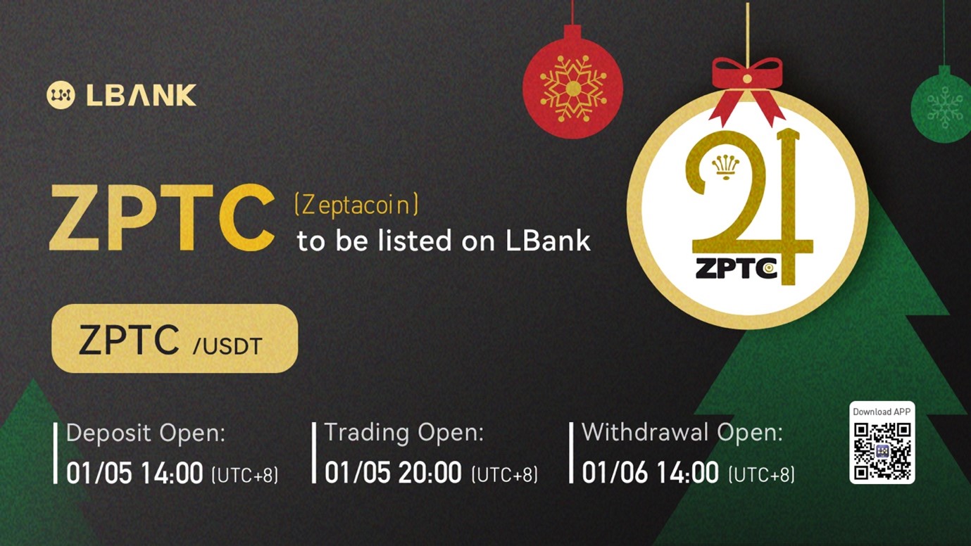 LBank Exchange Will List Zeptacoin (ZPTC) on January 5, 2022