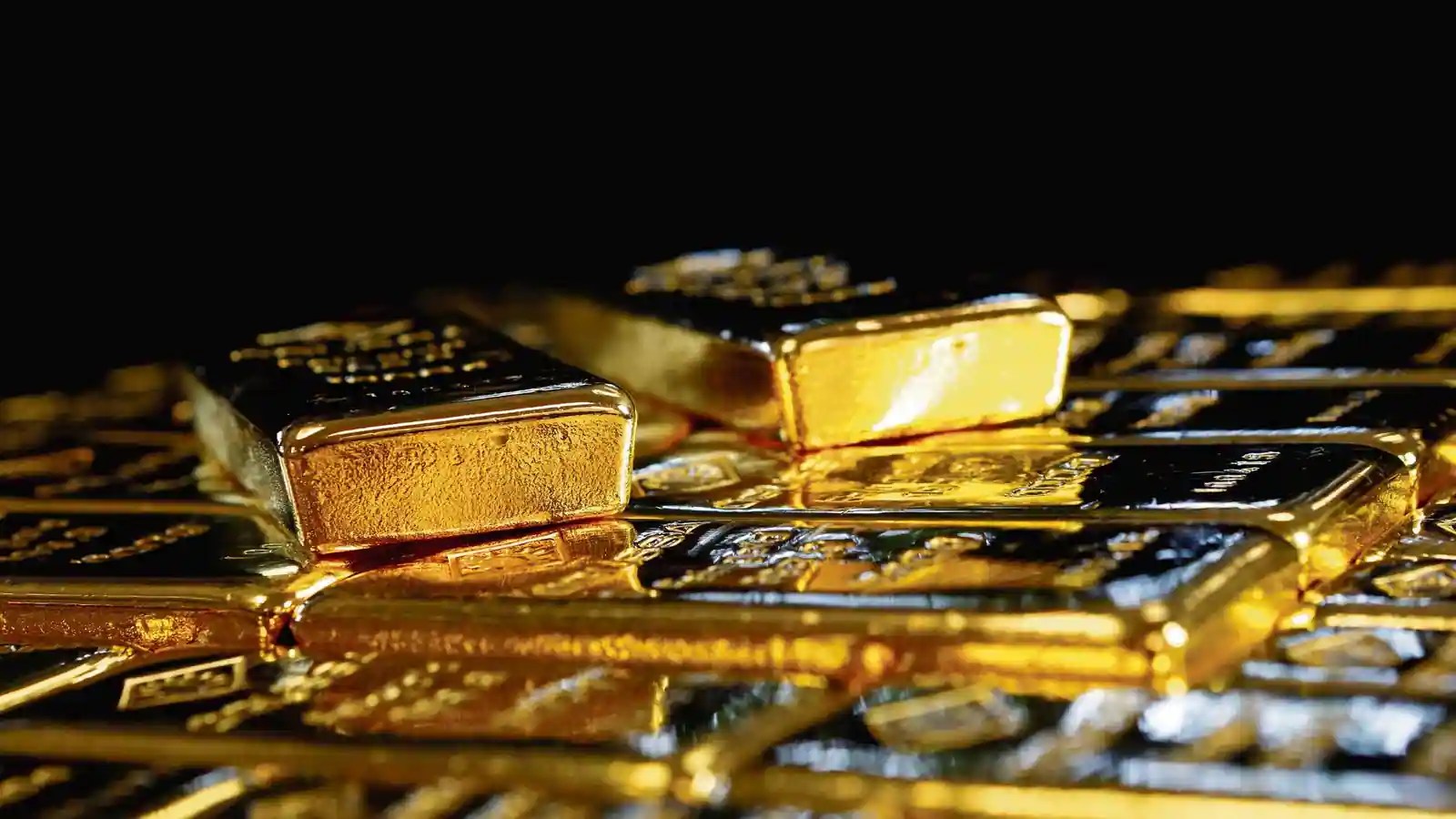 Gold stacks representing digital gold, bitcoin