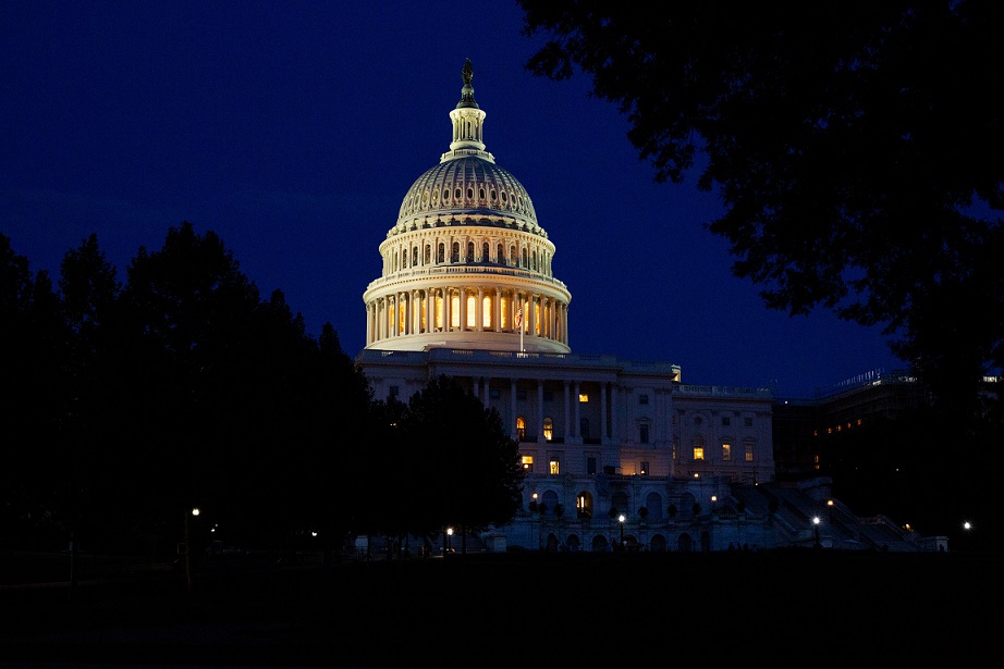 Davidson, the Capitol Building at night