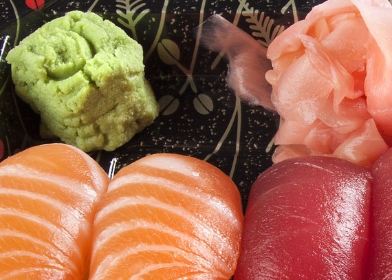 Wasabi, a sushi plate