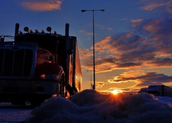 Canadian truckers in the afternoon