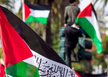 Palestine, flags waving