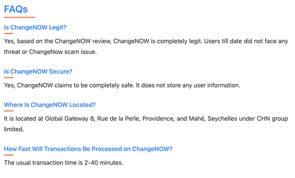 ChangeNOW est une arnaque ! Est-ce vrai?
