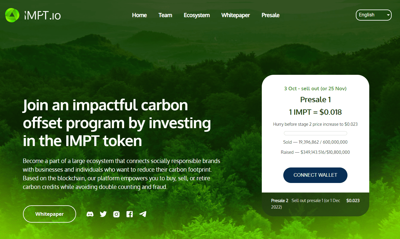 IMPT Presale Homepage