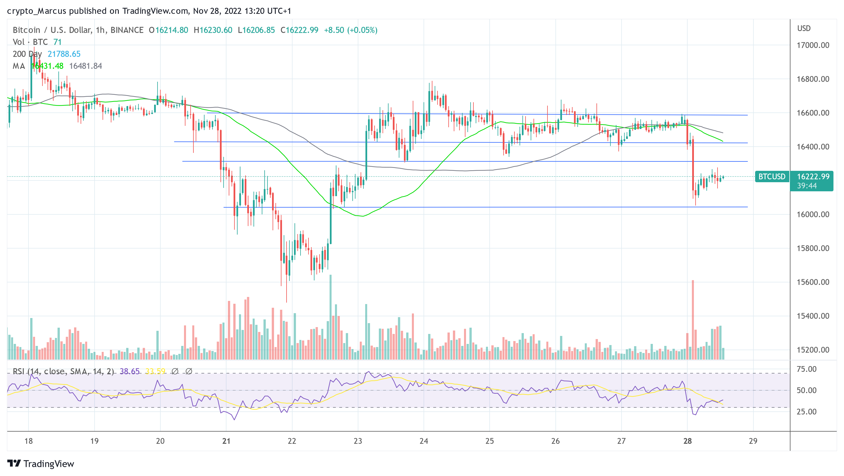 比特幣 BTC 美元 2022-11-28